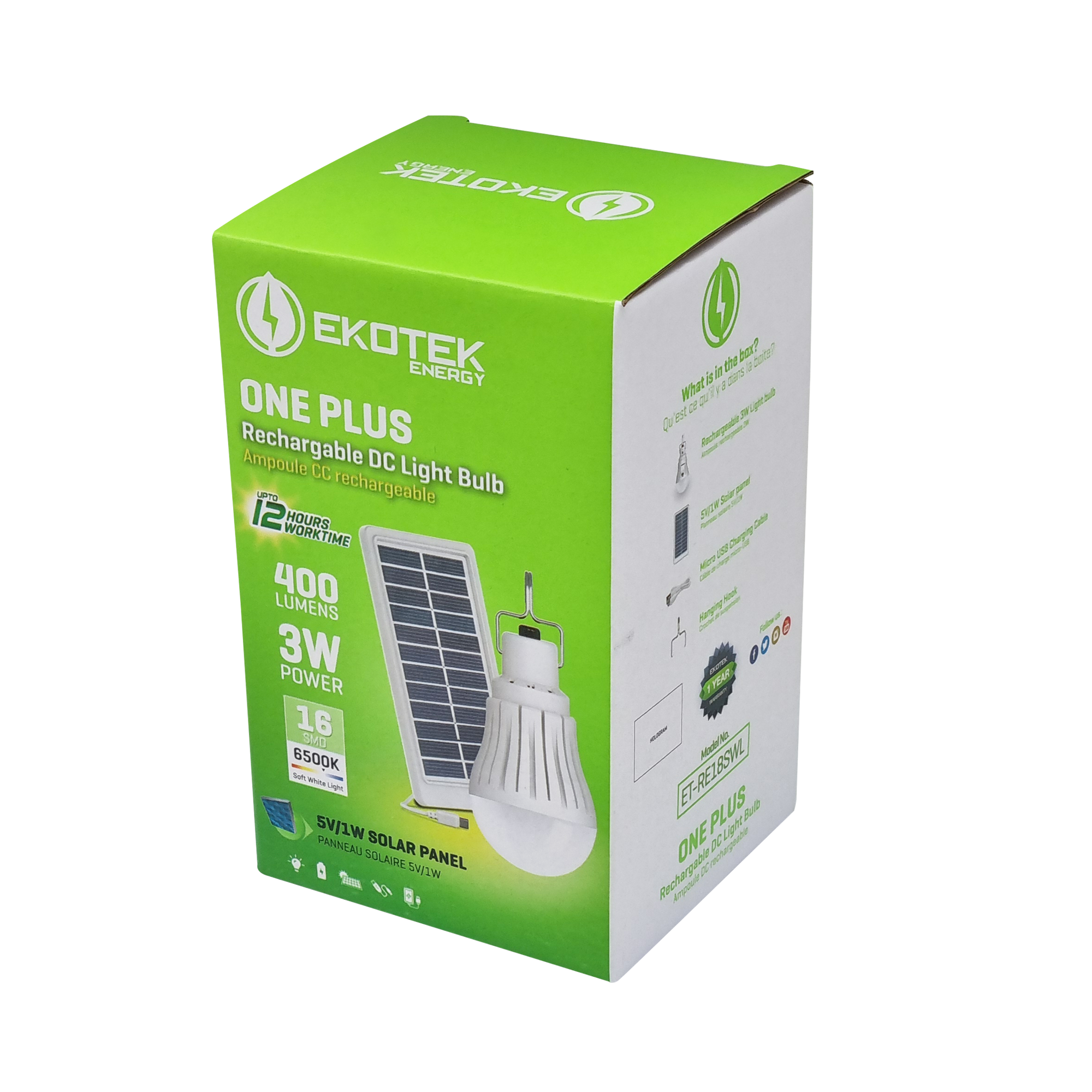EKOTEK ONE PLUS Rechargeable light - Image 3